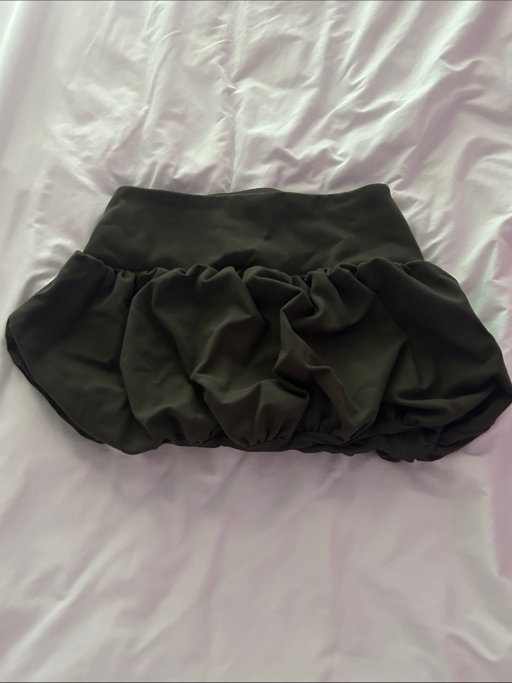 Aritzia Olive Green Bubble Mini Skirt
